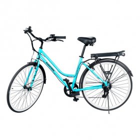 Swagtron EB9 Electric Bike City with Shimano 7 Speed Cruiser Style for Women