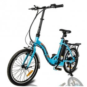 Ecotric Electric Bike, Foldable 20 In. 350W 36V Removable Battery, 7 Speed E-riding Power Assist