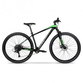 Hyper Bicycle Men's 29 In. Carbon Fiber Mountain Bike, Black and Green
