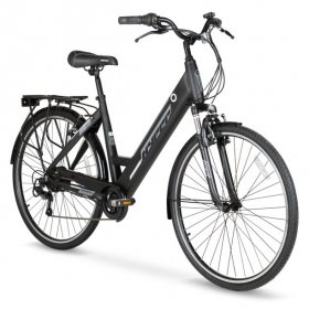 Hyper Bicycles Electric Bicycle Pedal Assist Commuter, 700C Wheels, Black