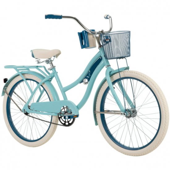 Huffy 24\" Nel Lusso Girls\' Cruiser Bike, Blue