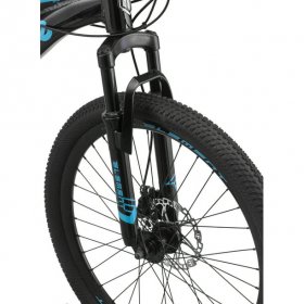 Mongoose Durham Mountain Bike, 21 Speeds, 24 In. Wheels, Black and Blue