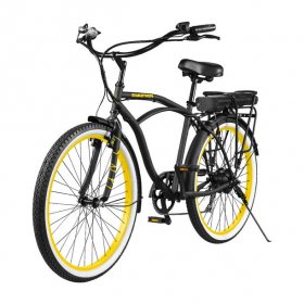 Swagtron EB11 Electric Bicycle Cruise 7-Speed Full Size 26 In. Removable Battery