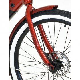 Kent Red 26 In. 350 W Pedal Assist Cruiser Style with Removable 36V 10.4 Ah Lithium-ion Battery, Electric Bicycle