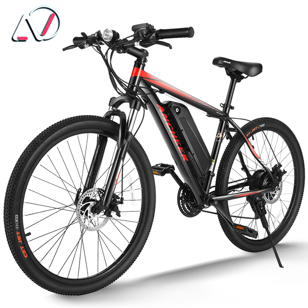 Ancheer 26 In. 350W Electric Mountain Bike, 21 Speed E-Bike for Adults Commuter Bicycle with 36V 10.4Ah Removable Battery, 20MPH ?Dirt Riding Cruiser