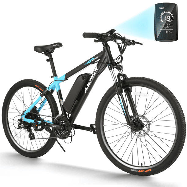 Ancheer 27.5" Electric Mountain Bike with 48V/10.4Ah Removable Battery, 350W Electric City Bicycle Shimano 24-Speed Gear E-Bike for Adults Mens